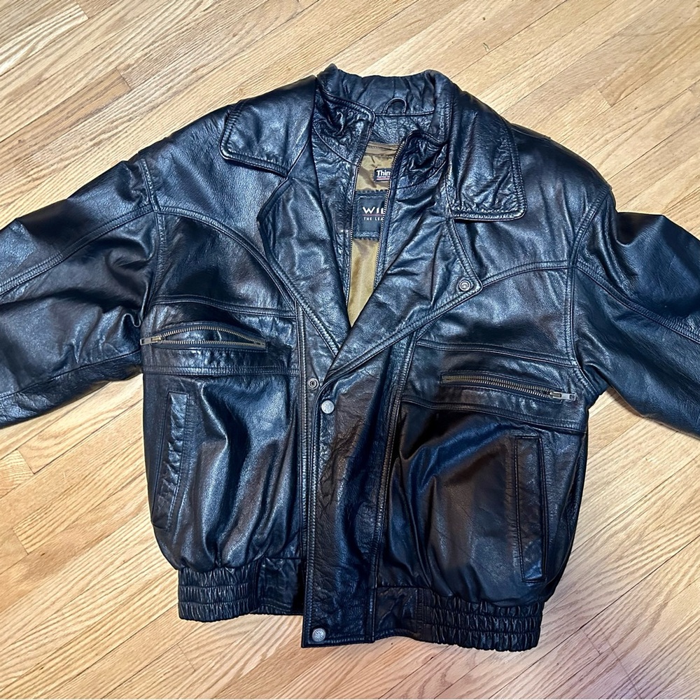 Wilsons Leather Black Bomber Jacket - Picture 3 of 9